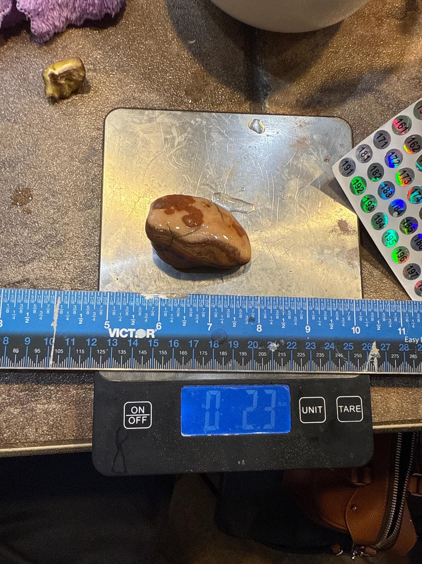 Crimson Creek – 2.3 oz Mississippi Agate with Marbled Red Swirls & Intricate Orbs